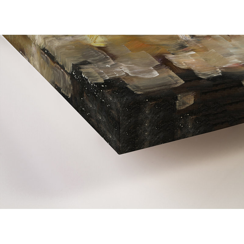 «Longhorn Geode on Blue» par Eli Halpin, reproduction sur toile tendue, H 24 po x l 48 po