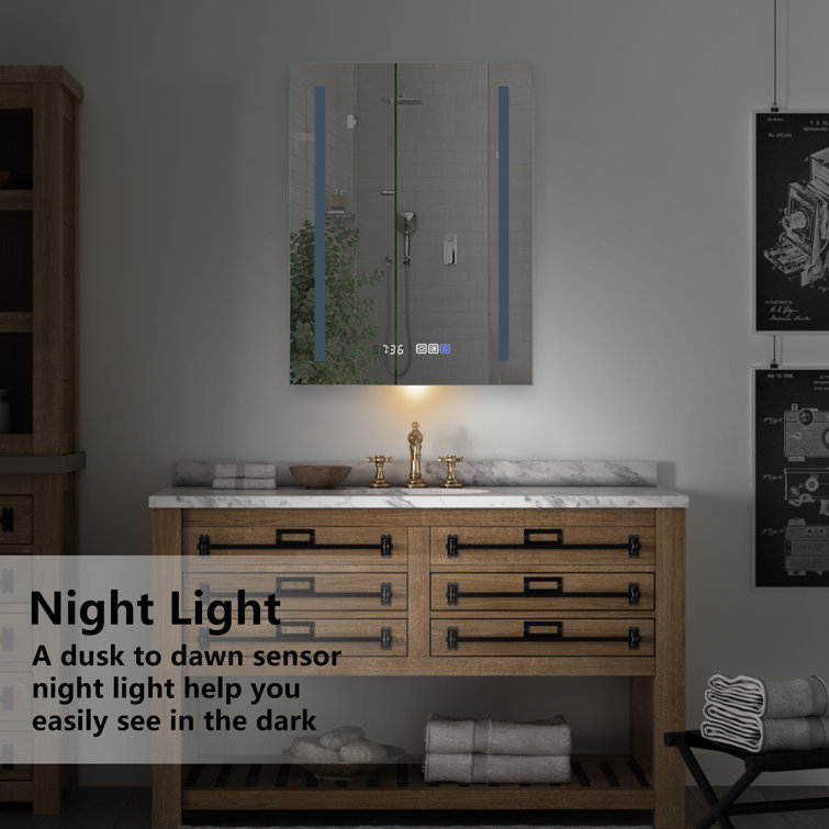 Martrez Frameless LED Lighted Bathroom / Vanity Mirror with Brightness Adjustable, Memory Function, Anti-Fog Orren Ellis Size: 60 x 40