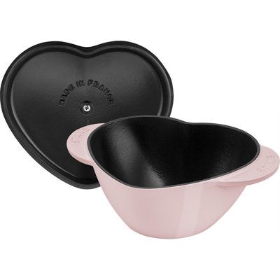 Staub Cast Iron 1.75-Qt Heart Cocotte - Peony Pink