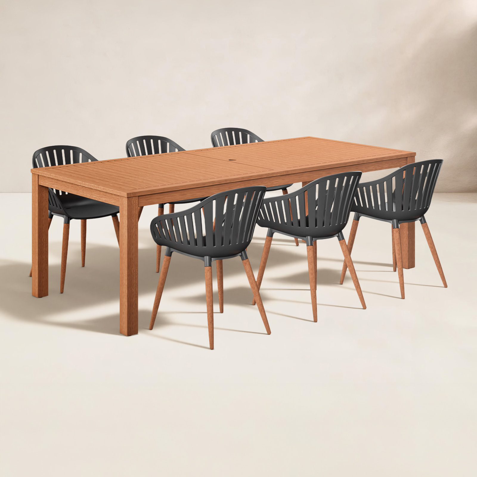 Anautica 88" Eucalyptus Patio Dining Set