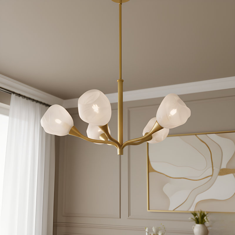 Adelyn 5-Light Gold Leaf Chandelier