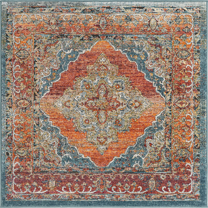 Charian Oriental Indoor Rug, Square 5'