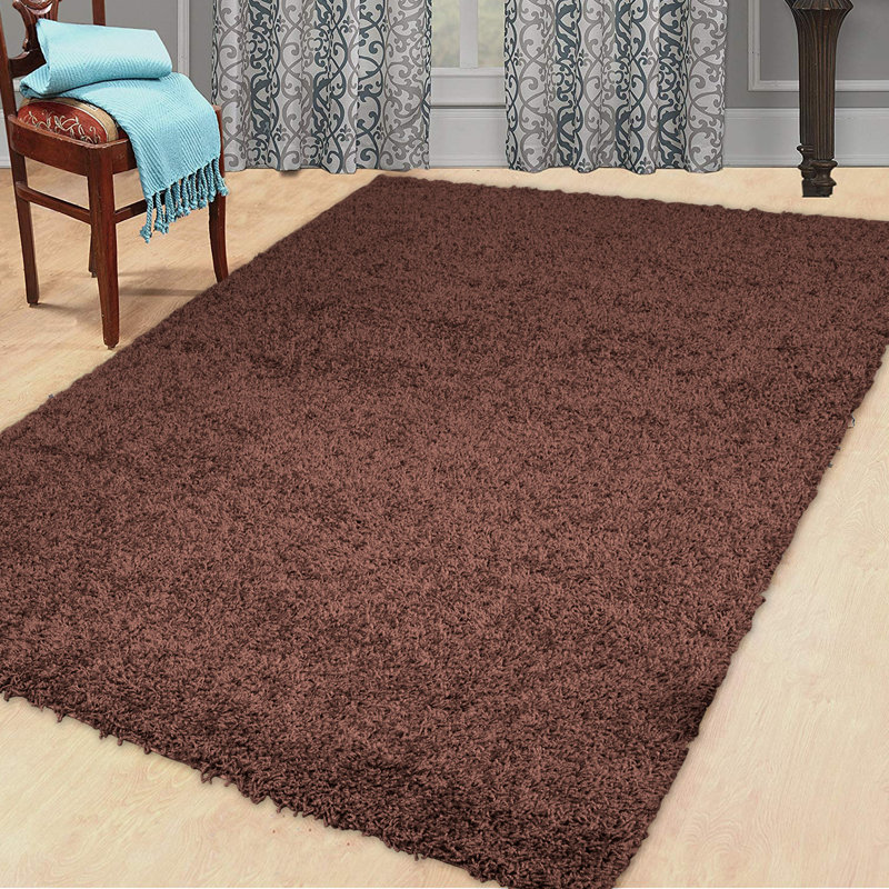 Kailum Solid Colour Shag Area Rug, Rectangle 120 x 170cm