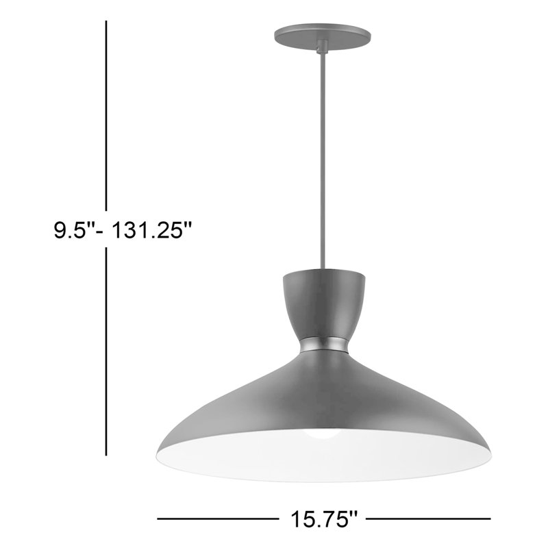 Ederle Bogota 1 - Light Dome Pendant, Satin Brass/White