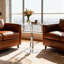 Table d'appoint en acrylique, table de bout avec poteau massif à plateau rond, table à piédestal pour le salon, la chambre à coucher, le balcon, assemblage facile (transparent, 17,7 po x 17,7 po x 23,6 po)-1501235841