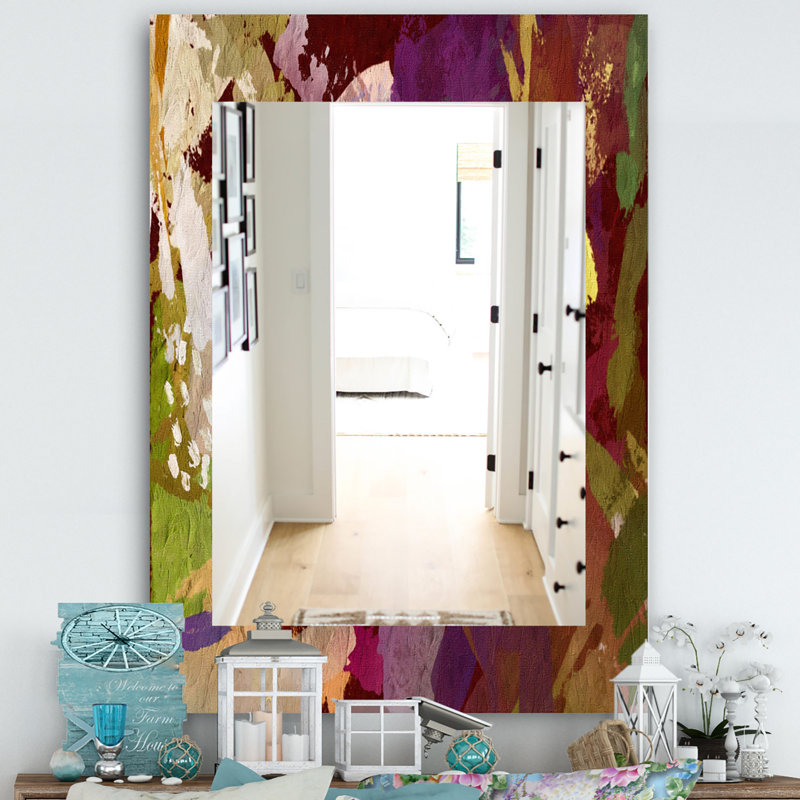 Miroir d'appoint psychédélique moderne et contemporain, H 39,4 po x l 29,5 po