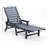Corin Modern Adjustable Patio Chaise Lounge With Cup Holder And Wood-Grain HDPE-126137636