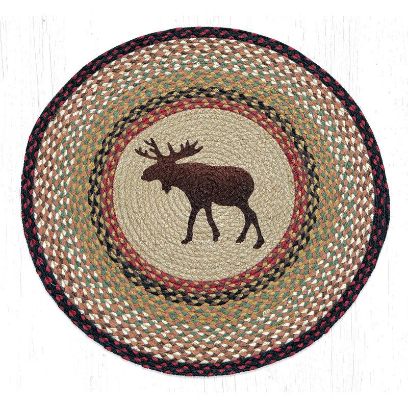  Tapis rond en jute rustique 27 po Rustic Lodge