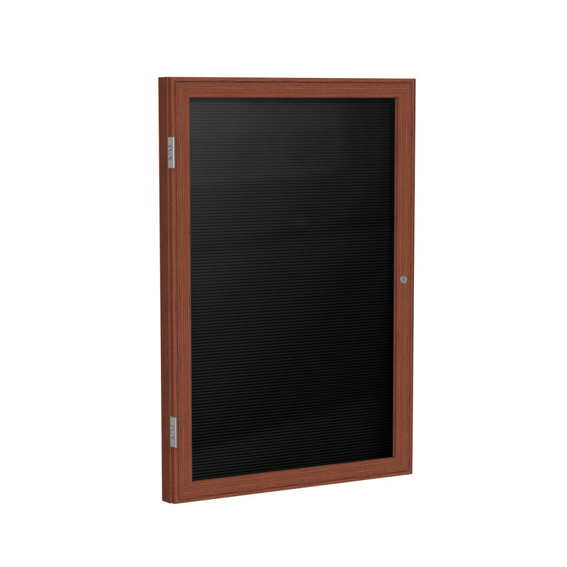 Panneau de lettre fermé 1 porte gand, Noir, H 36 po x l 36 po x P 2,25 po, Noyer
