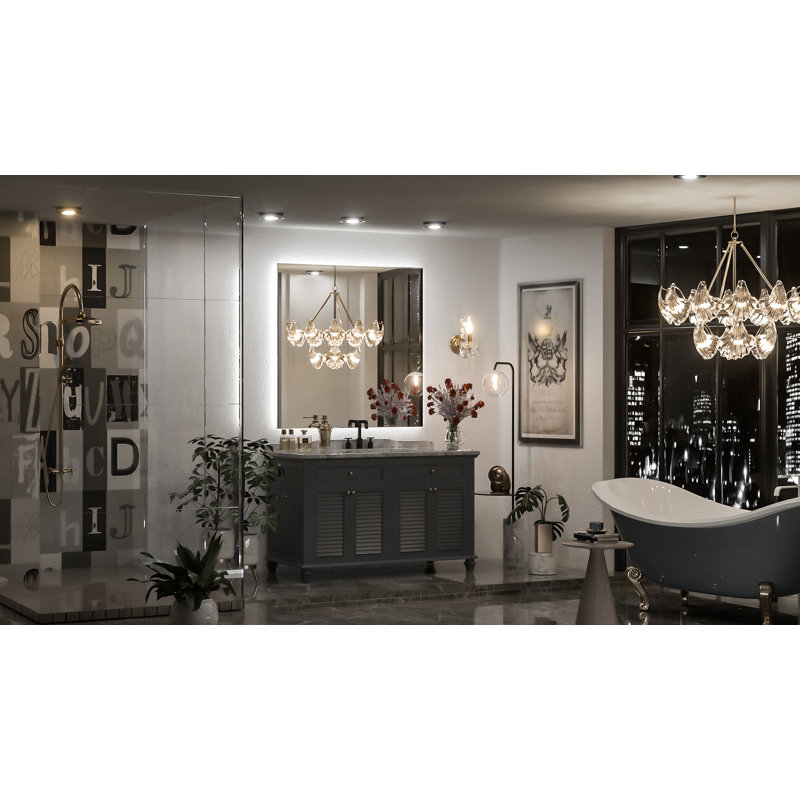 Adorna Dimmable Backlit LED Vanity Mirror with Anti-Fog, 36" x 36"