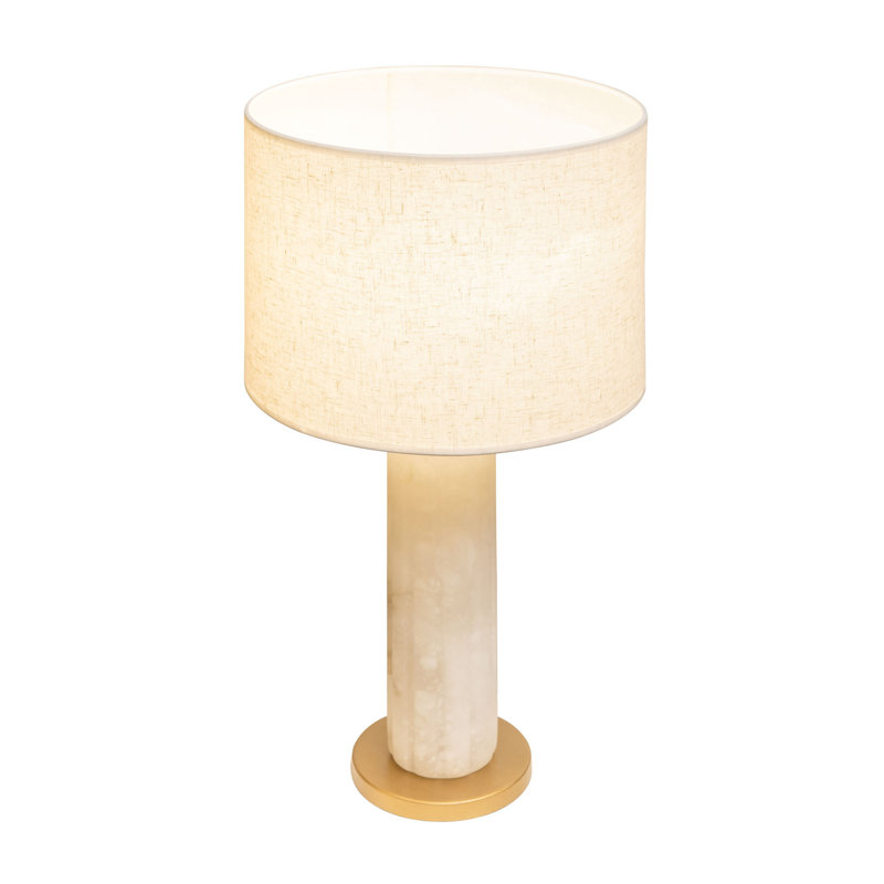 Sentu 1-Light Table Lamp - French Gold/Alabaster, French Gold/Alabaster