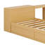Lit plateforme avec bureau intégré et rangement, offrant une grande tablette en tête de lit et des tiroirs au pied du lit.-280113174
