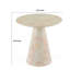 Table de bout Cid Pany, faux marbre blanc moderne, plateau rond de 24 po