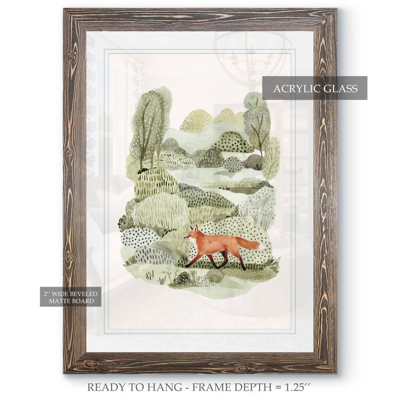 « fox glen ii »-cadre photo imprimé sur papier, Encadré imprimé espresso, H 32 po x l 44 po x 1,25 po