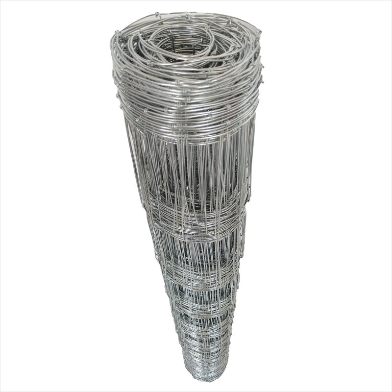 Ensemble de clôture de ferme en métal galvanisé, rouleau de 3 pi x 164 pi, argent froid, fil de calibre 13 durable, conception en filet gradué pour la protection du cheptel