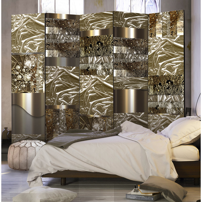 Chantalle Solid Wood Folding Room Divider, 5