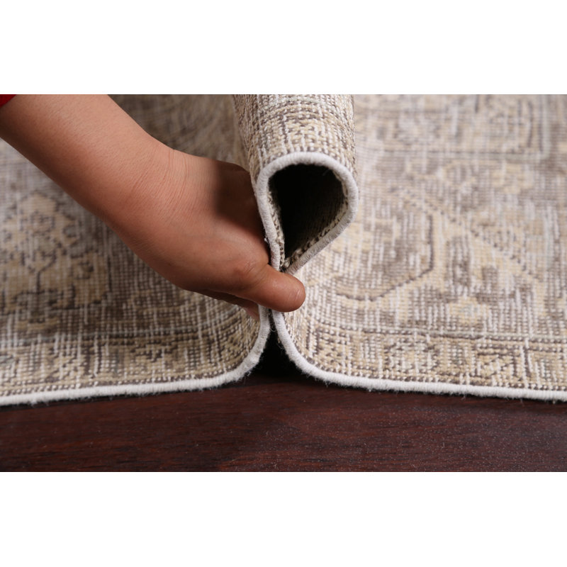 Tapis décoratif en laine de conception unique noué à la main des années 1960 de couleur beige 7 pi 8 po x 10 pi 10 po