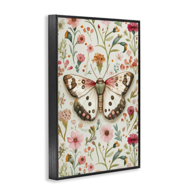 Botanical Butterfly on Florals Framed Giclee, design by The Dutch Lady
