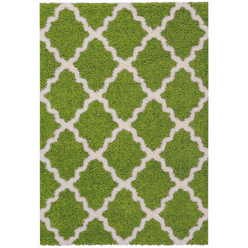Tapis vert à poils longs Anie, Rectangle 3 pi 3 po x 4 pi 8 po