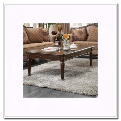 Espresso Coffee Table With Turned Legs