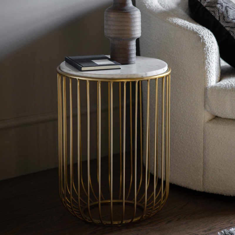 Toulon Frame End Table, Gold