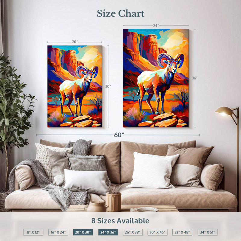 Brampt Bighorn Sheep II, 36" H x 24" W