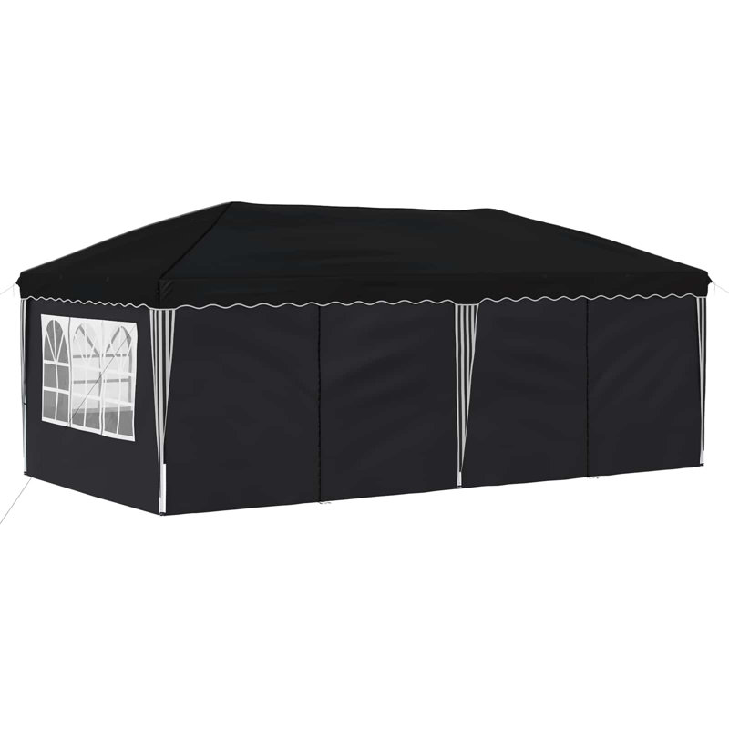 Vidaxl Pop-Up Party Tent 210D Oxford With Sliver Coating Event Shelter Gazebo, Grey