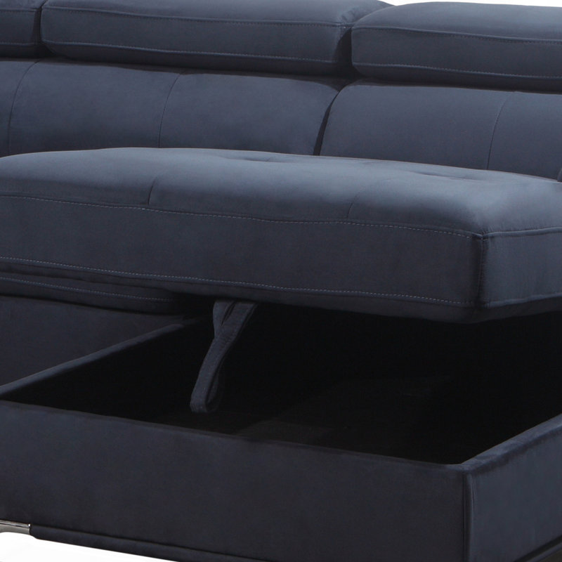 Canapé-lit modulaire faisant face à gauche de 122 po de largeur Roughtail, Polyester marine