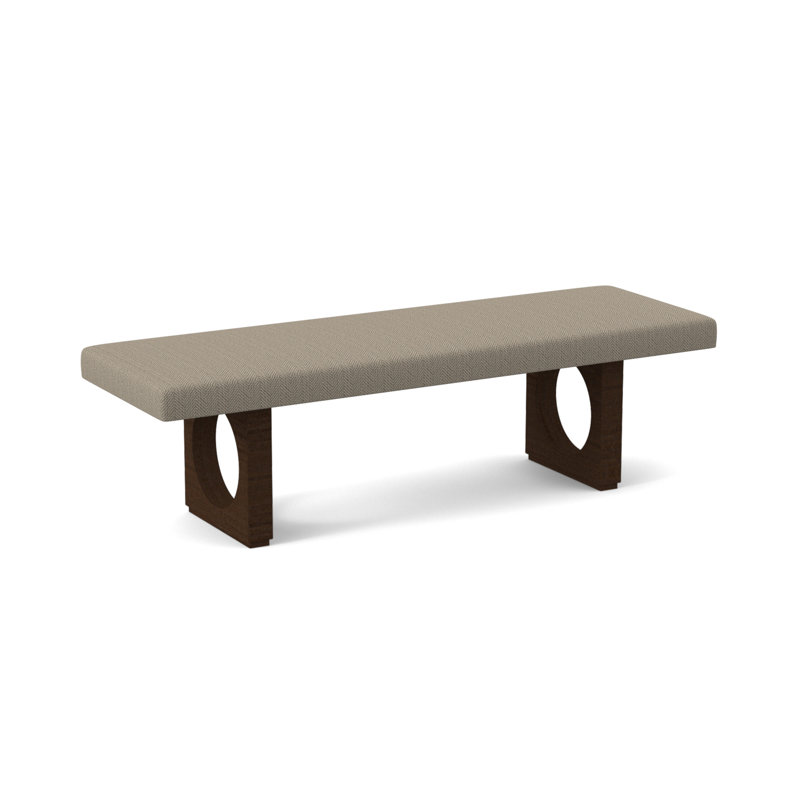 Void Upholstered Bench, American Walnut, Venice Ivory