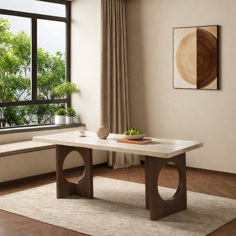 Table de salle à manger de style rétro, H 29,52 po x l 55,11 po x P 31,49 po