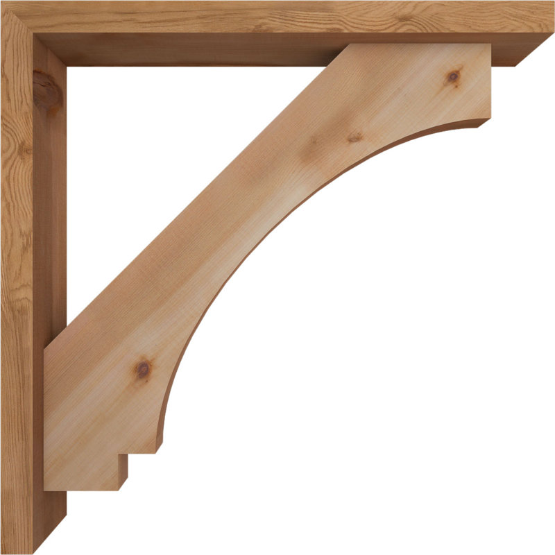 Imperial Block Bracket w/ Offset Brace, 26 x 26, 3 1/2"W Western Red Cedar (Smooth)