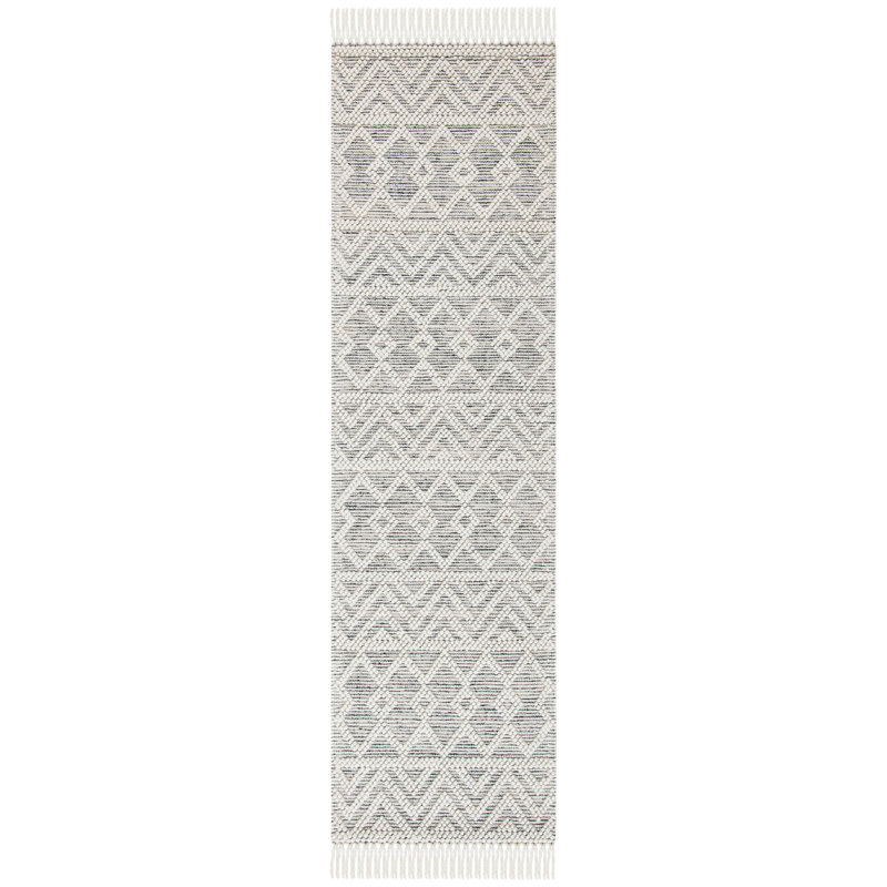 Natura Hand Loomed Wool/Cotton Southwestern Rug in Beige, Runner 2'3" x 12'
