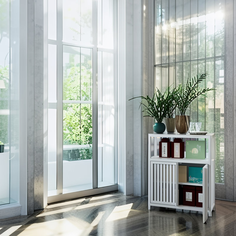 White Large Capacity Bamboo Storage Cabinet Furniture For Bathroom Living Room Bathroom Bamboo Storage Cabinet With Shelves