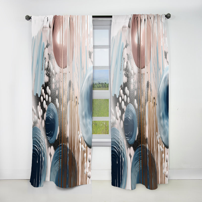 Penfield - Whispers Of Marble IV - Modern Velvet Curtain - Room Darkening - 1 panel, 52" W x 90" L