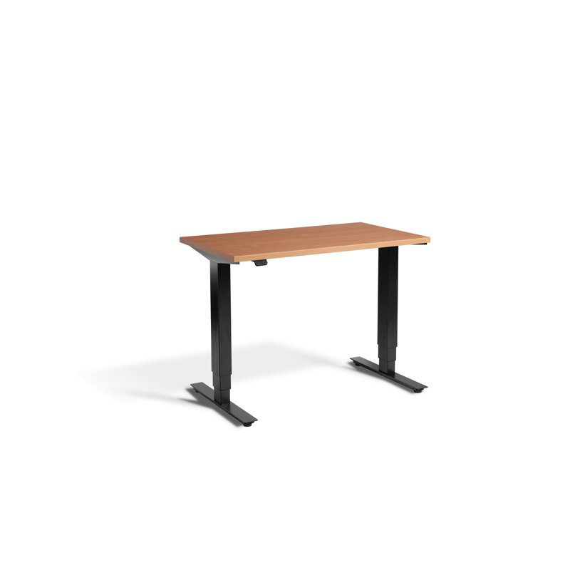 Mirano Adjustable Metal Base Standing Desk, Natural, Black