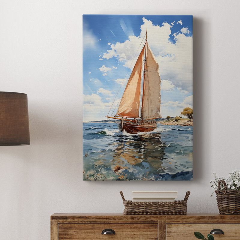 NAUTICAL Series CECXLIV - Toile tendue avec châssis de qualité supérieure - Prêt à être accroché, H 12 po x l 8 po