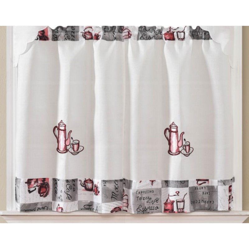 Rideau de cuisine 60 "Jeovan Swag - blanc / gris / rouge