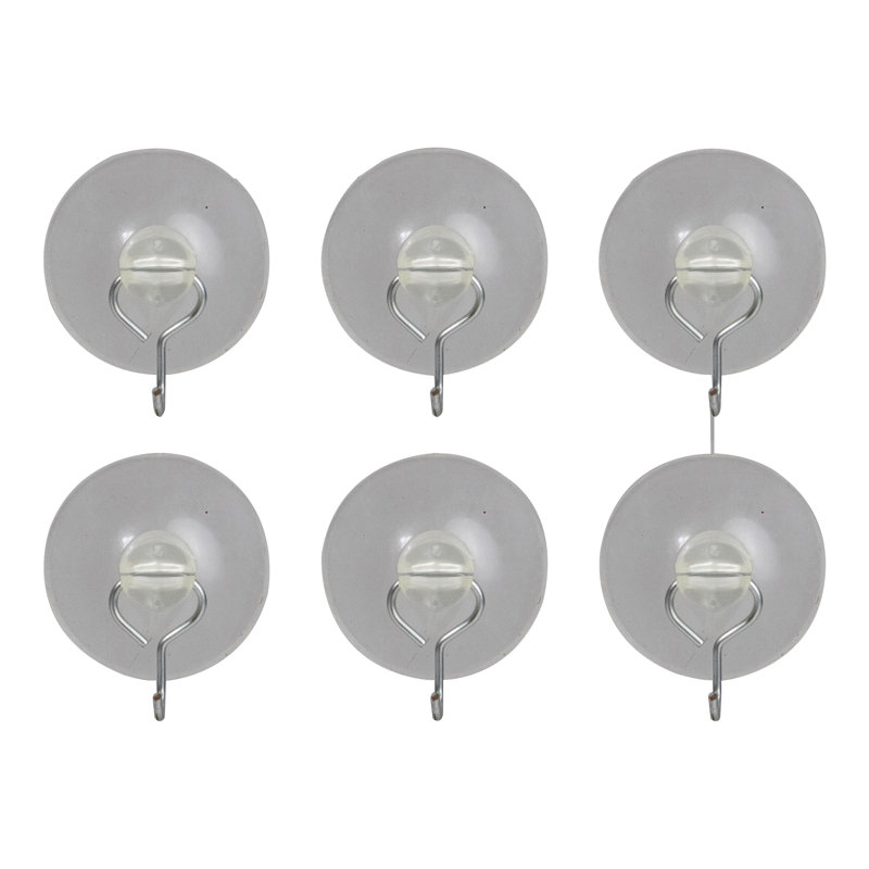 Clear Suction Cups with Hook 1.25"
