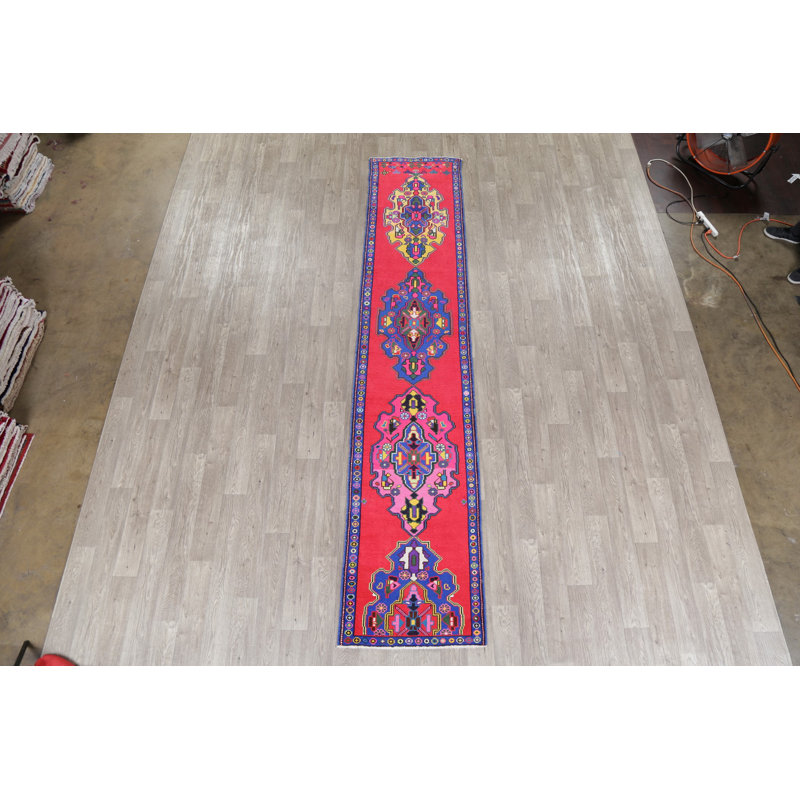 Tapis de zone en laine de couloir 2 pi 7 po x 12 pi 9 po main one-of-kind-noué la 2010 oushak Vanderpol
