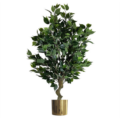 Faux Tree in Metal Planter