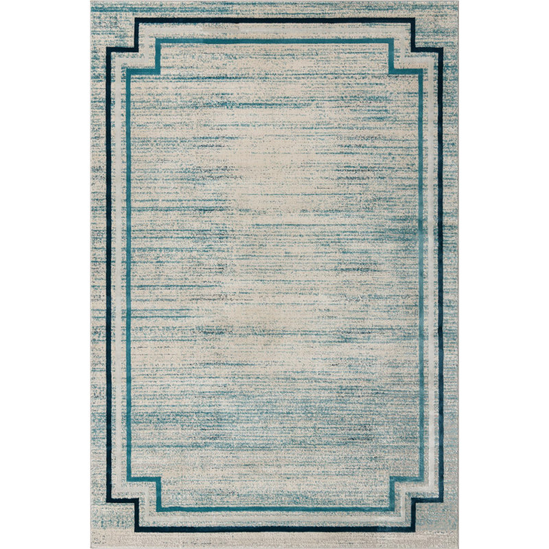 Tapis bleu contemporain Araceli, Rectangle 7 pi x 10 pi