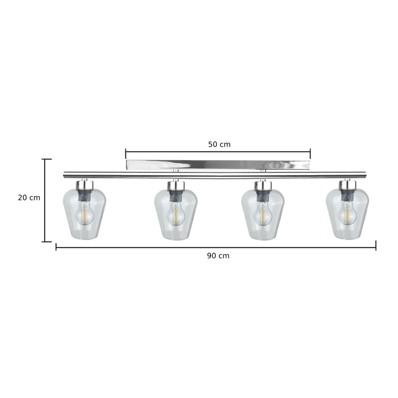 Randall Glass Flush Mount, Silver