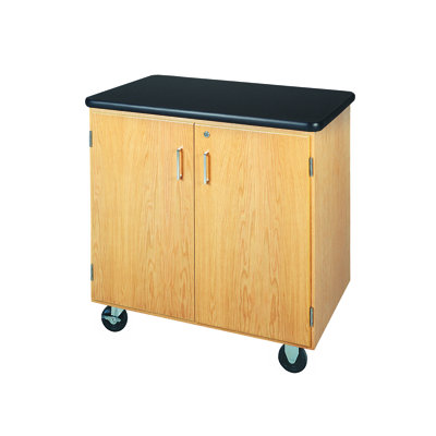 Diversified Spaces School Classroom Mobile Storage Cabinet, 36"W x 24"D x 36"H, 2 Locking Doors, Adjustable Shelf, Laminate Top, Castors, Made in the USA