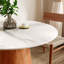 Petite table de salle à manger ronde sur pied en bois massif de 43 po pour 2 à 4 personnes - blanc gris-89205028-89205039-89205035