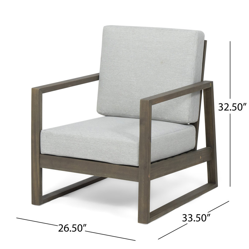 Chaise longue d'extérieur en bois d'acacia avec coussins Azeglio, Gris clair, gris