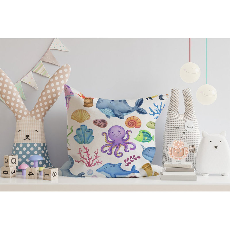 Arturo CHILDREN's SEA LIFE Square Throw Cushion
