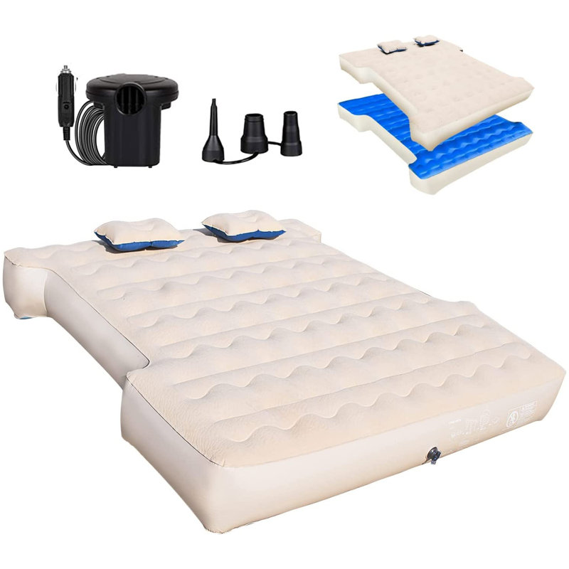 Mainville Truck Bed Inflatable Air Mattress 5.5-5.8 ft for Short Truck Bed with Pump and Backpack, Gray/Blue