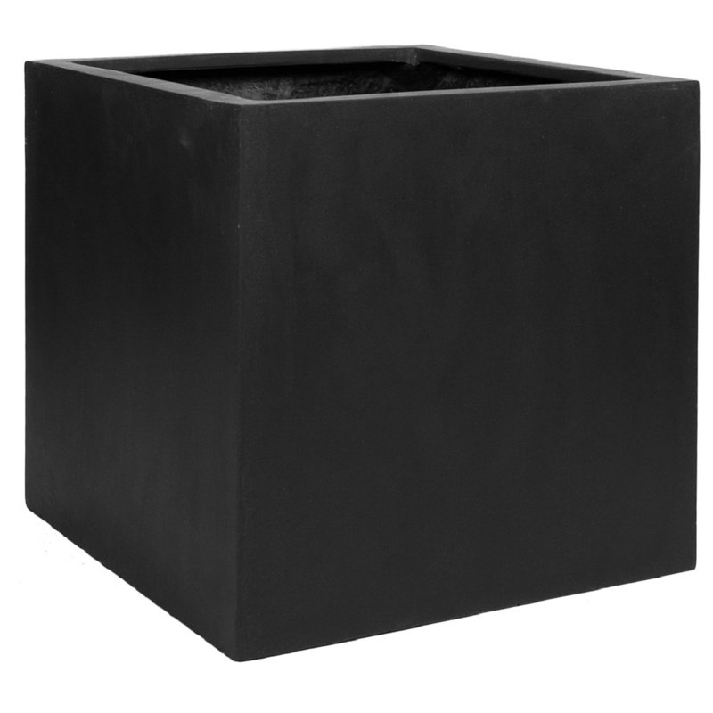 Boîte à fleurs en pierre Ahshanti, Noir, H 15,7 po x l 15,7 po x P 15,7 po