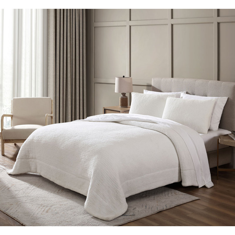 Off White Twin Reversible Microfiber Comforter