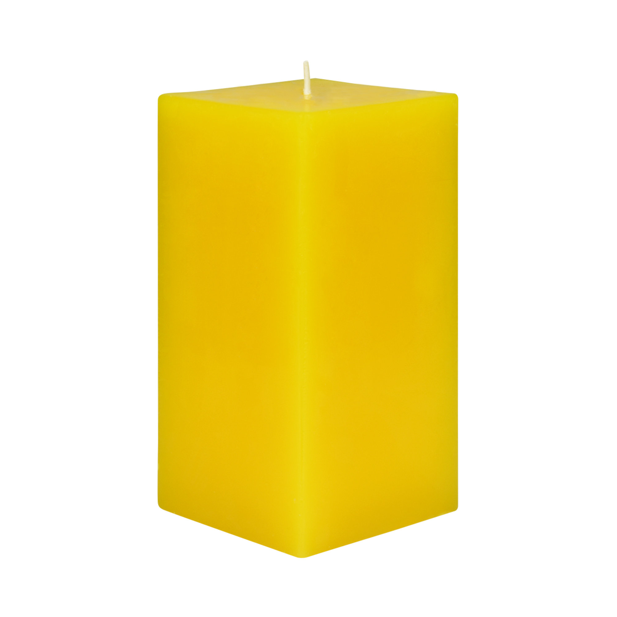 Square Pillar Candle, Yellow, 1 Candle, 6" H x 3" W x 3" D